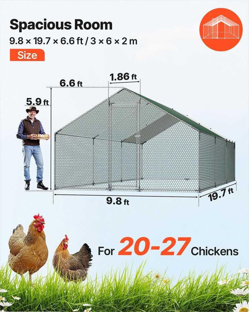Metalinis vištidės aptvaras, 3x6x2 m didelis lauko voljeras su uždangalu, smailiaviršūnis narvas paukščiams, lauko aptvaras antims ir triušiams, paukštidė ūkiui