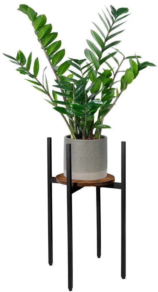 Metalinių gėlių stovas TORRE RUSTIC 60 cm, juodas, plieno augalų stovas, gėlių ekspozicija namams, metalinis stovas gėlėms (Ekspozicinė prekė)
