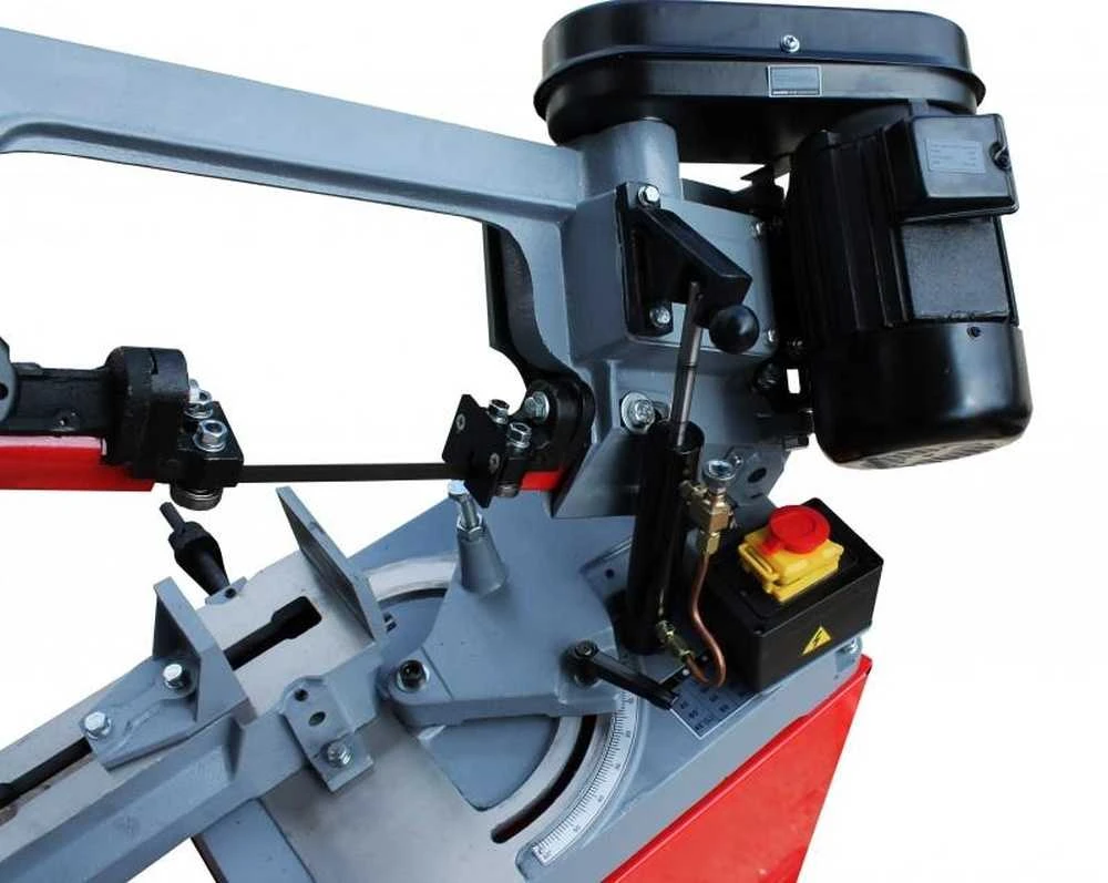 Metalo pjovimo juostinis pjūklas, plienui ir geležiui, su hidrauliniu padavimu, 125mm pajėgumas, profesionalus metalo apdirbimo pjūklas
