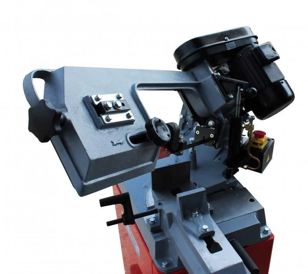 Metalo pjovimo juostinis pjūklas, plienui ir geležiui, su hidrauliniu padavimu, 125mm pajėgumas, profesionalus metalo apdirbimo pjūklas