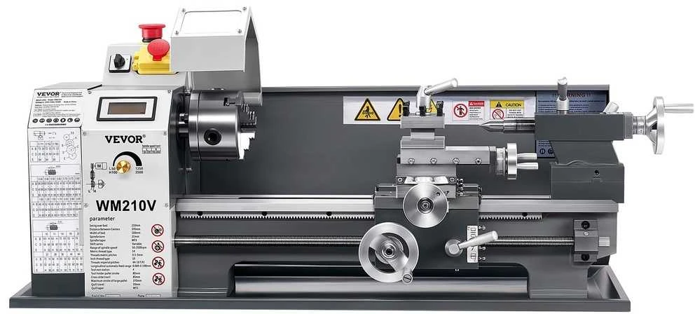 Metalo tekinimo staklės 210 x 370 mm, 550W stalviršio tekinimo staklės, kintamo greičio metalo apdirbimo staklės „pasidaryk pats“ projektams
