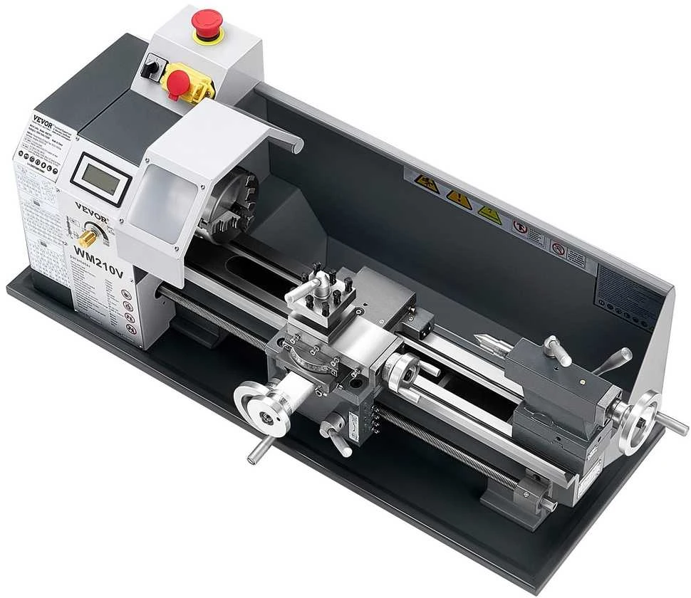 Metalo tekinimo staklės 210 x 370 mm, 550W stalviršio tekinimo staklės, kintamo greičio metalo apdirbimo staklės „pasidaryk pats“ projektams