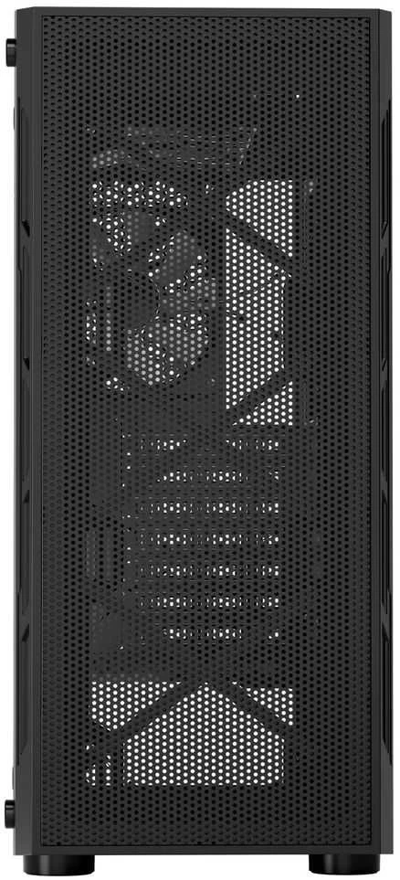 Mid-Tower PC žaidimų dėklas su ARGB ventiliatoriais, grūdinto stiklo šoniniu skydeliu, dulkių filtru, ATX, M-ATX, ITX motininėms plokštėms, didelio oro srauto dėklas