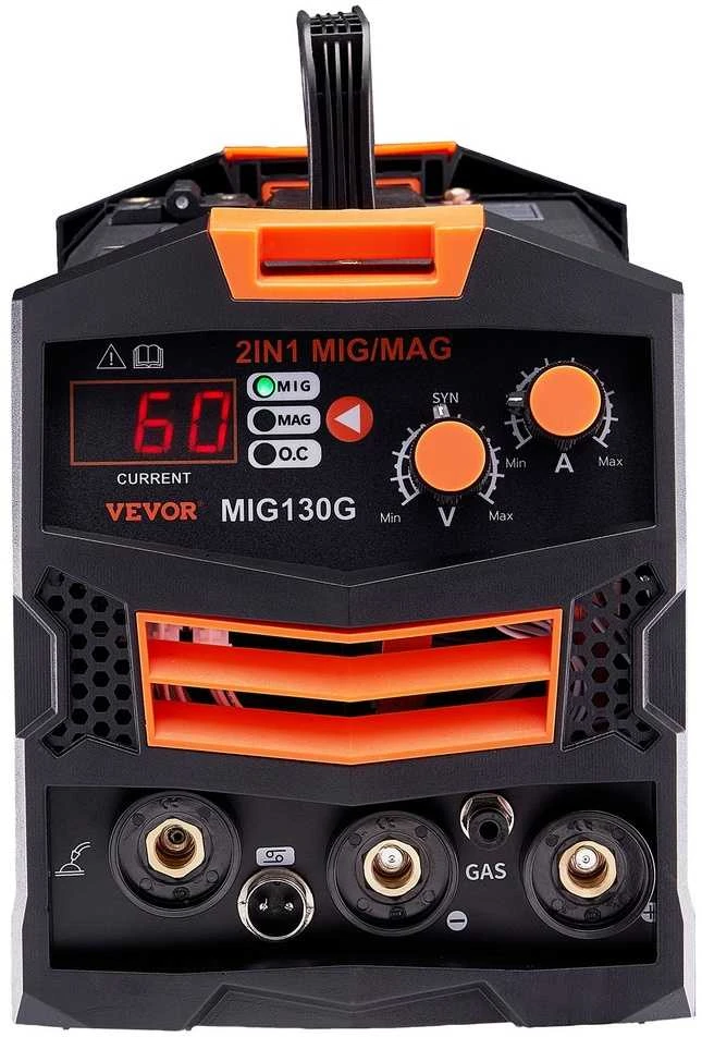 MIG suvirinimo aparatas 130A, 2in1 dujinis/be dujų, plienui, nerūdijančiam plienui, ketui, 8 mm, suvirinimui, MIG/MAG, virinimui