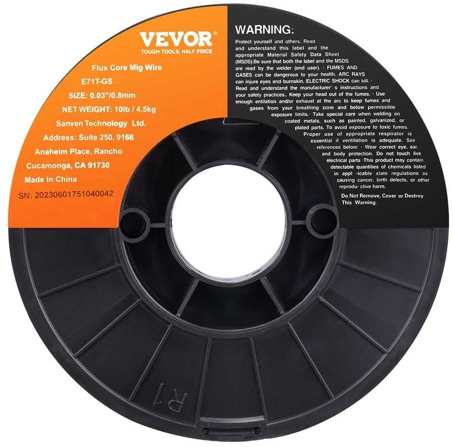 MIG suvirinimo viela, fliusinė viela, E71T-GS, 0.8 mm, 4.5kg, be dujų