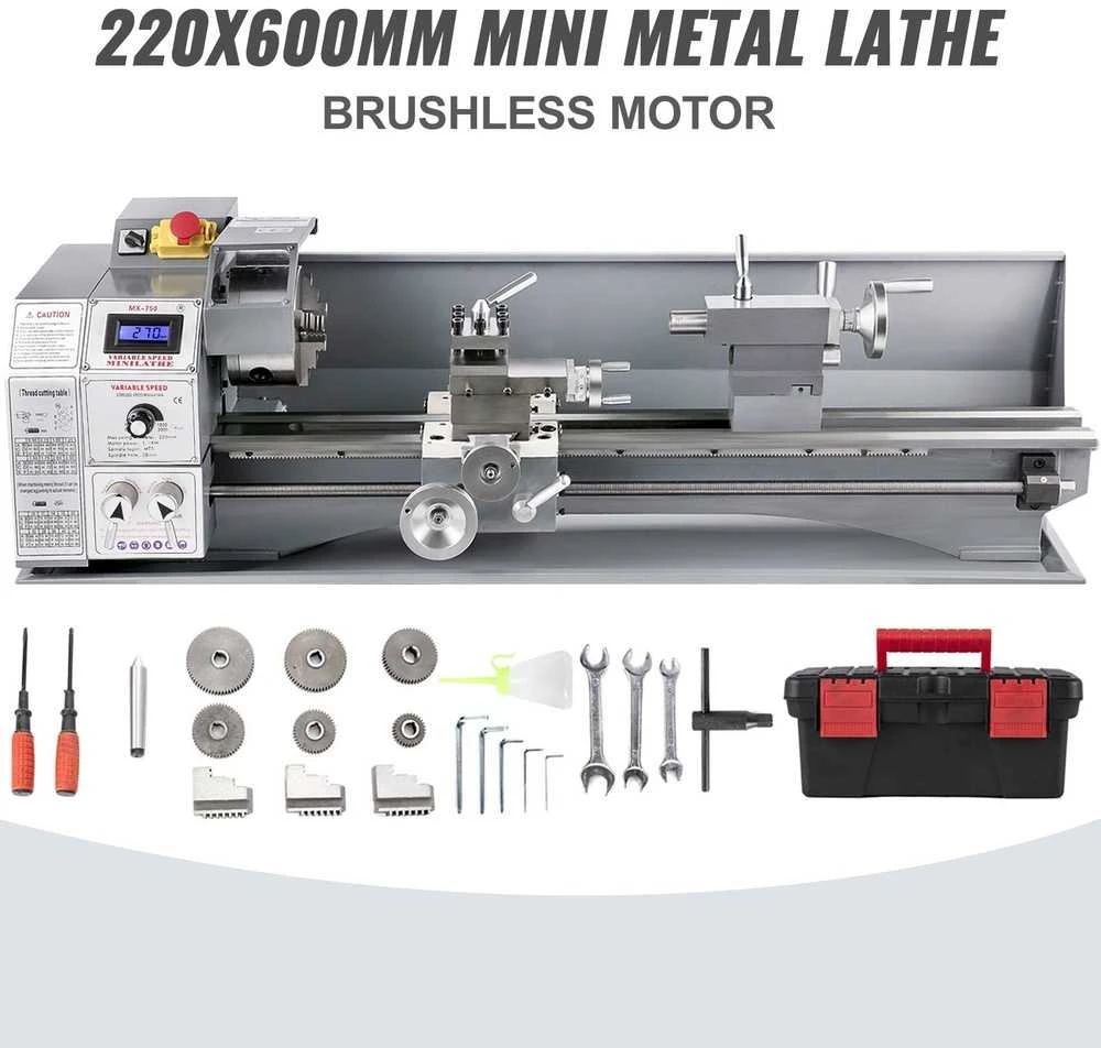 VEVOR Mini metalo tekinimo staklės su kintamu greičiu