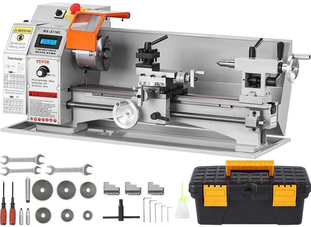 VEVOR mini metalo tekinimo staklės 7 x 16 col.