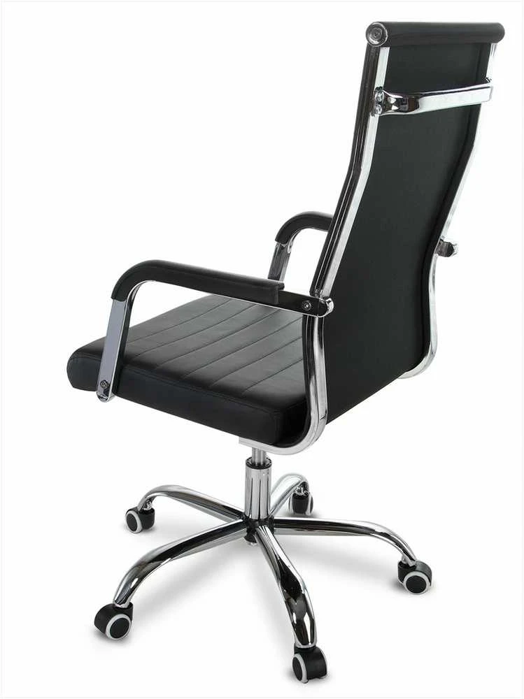 Moderni biuro kėdė, ergonomiškas dizainas, juoda vadovo kėdė, pasukama kėdė, patogi darbo kėdė