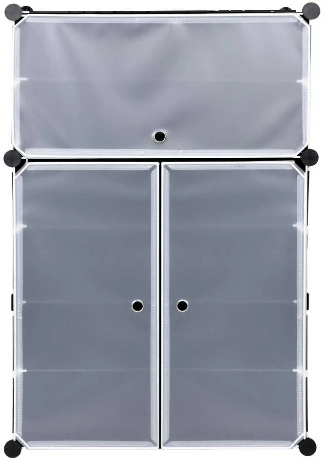 Modulinė batų spintelė, juoda, 6 lentynos, atspari vandeniui, daiktų saugojimo spinta, batų dėžė, prieškambario baldas
