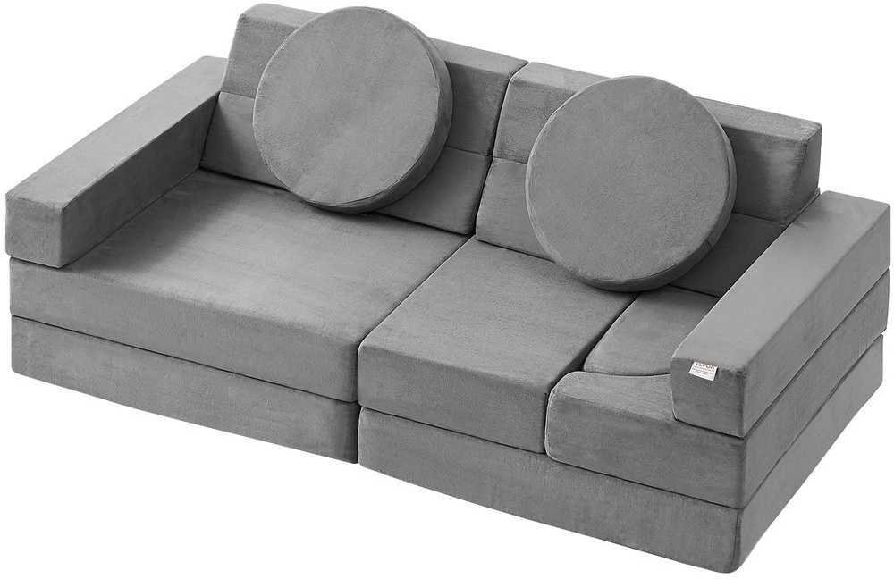 Modulinė vaikiška žaidimų sofa, 15 dalių, 30+ kombinacijų, porolono sofa
