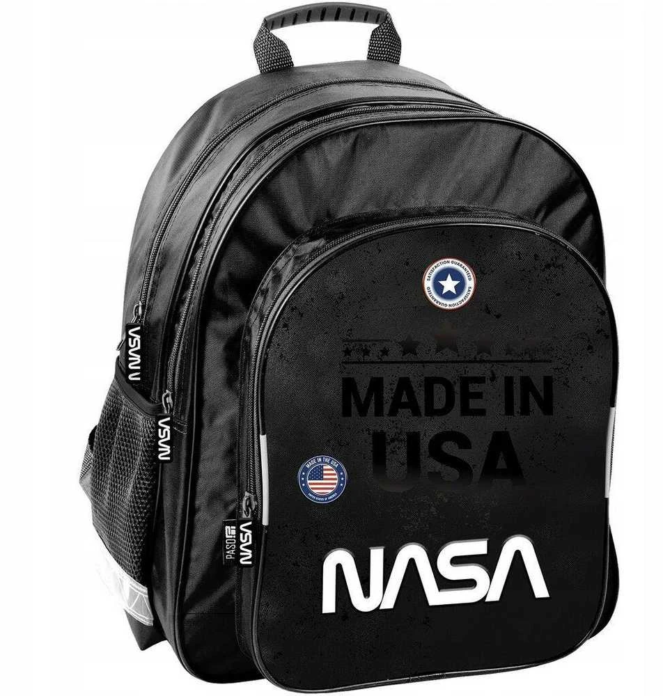 Mokyklinė kuprinė Nasa Made in USA, juoda, 38 cm