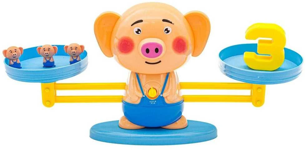 Mokymosi skaičiuoti žaidimas Piggy Balance Shuffleboard