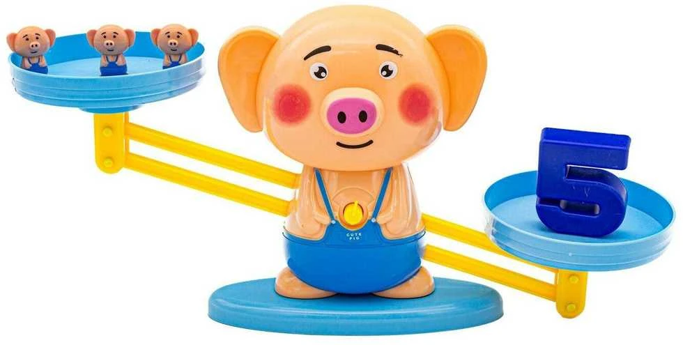 Mokymosi skaičiuoti žaidimas Piggy Balance Shuffleboard