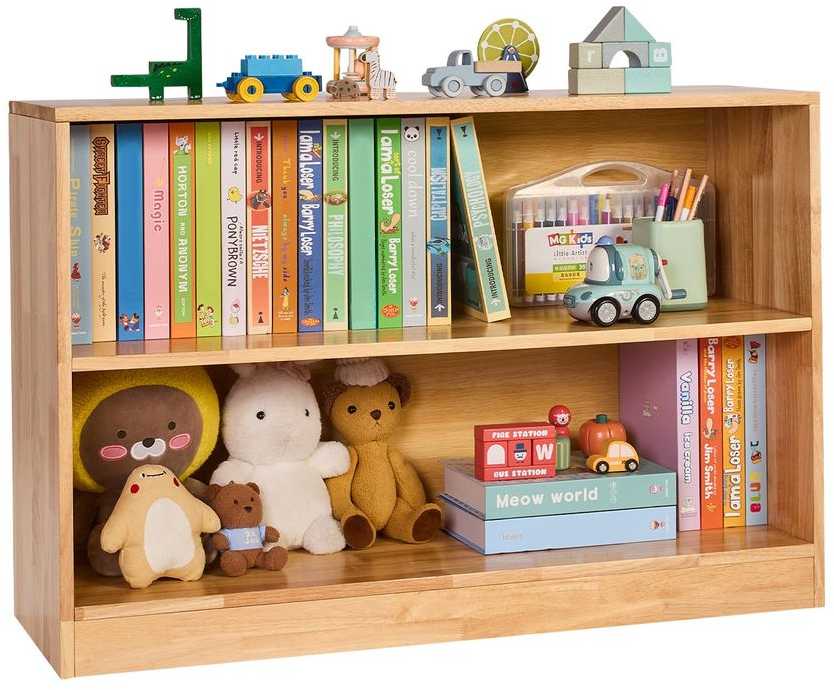 Montessori knygų lentyna, 87 cm žaislų laikymo spintelė, 2 aukštų vaikų vitrina, darželio baldai, vaikų miegamojo knygų lentyna