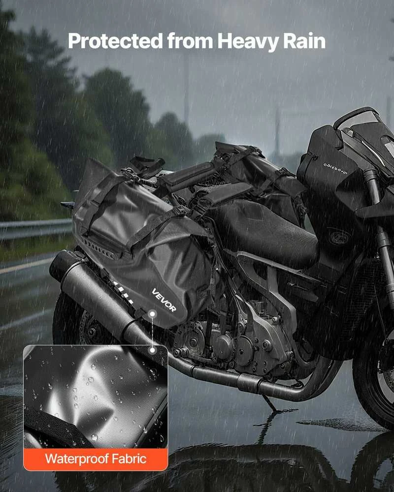 Motociklo balnakrepšiai, didelės talpos, vandeniui atsparūs motociklo krepšiai, 28 litrų šoniniai krepšiai kelionėms
