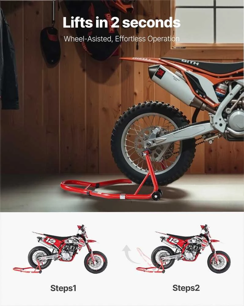 VEVOR Motociklų atraminis stovas raudonas