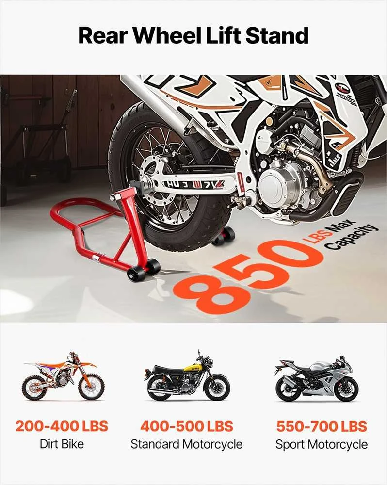 VEVOR Motociklų atraminis stovas raudonas