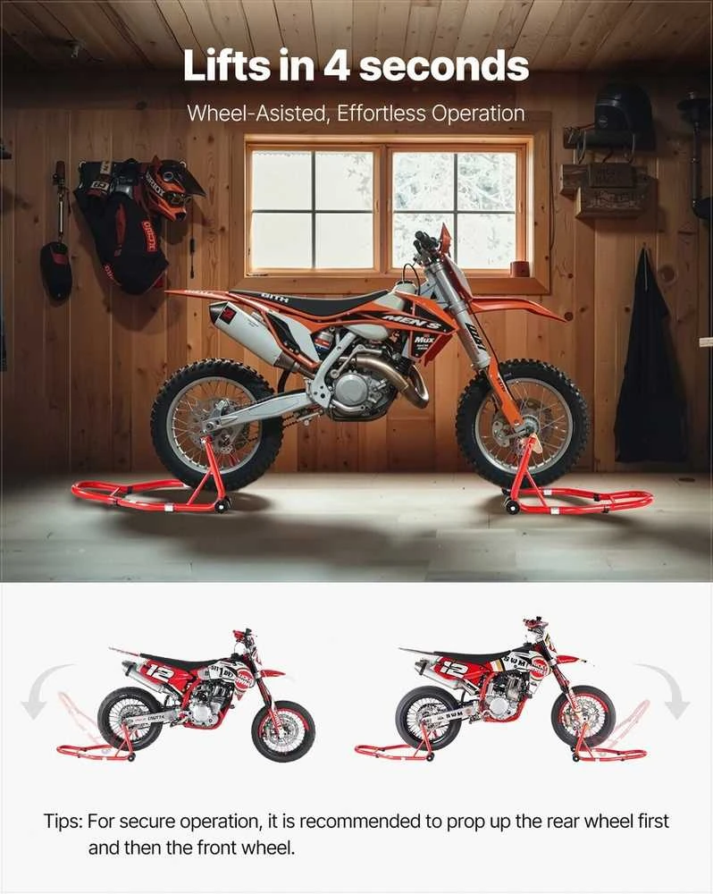 VEVOR Motociklų priekio ir galinio stovo kėliklis