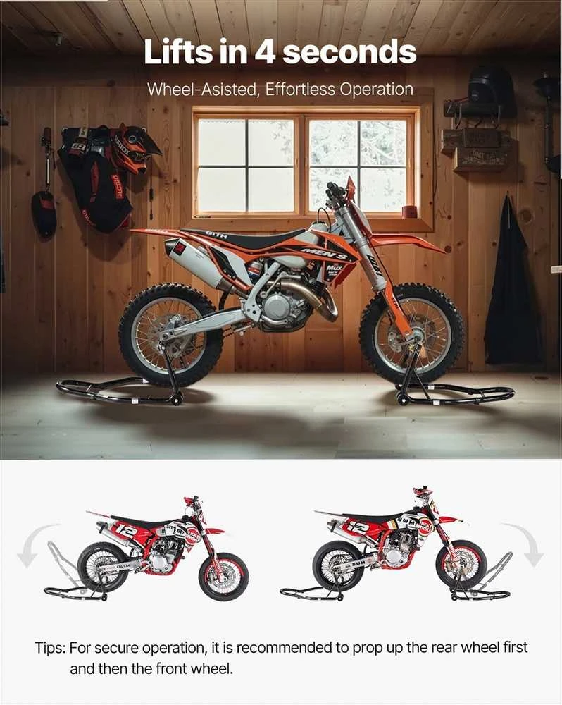 VEVOR Motociklų stovas priekinis ir galinis kėlimui