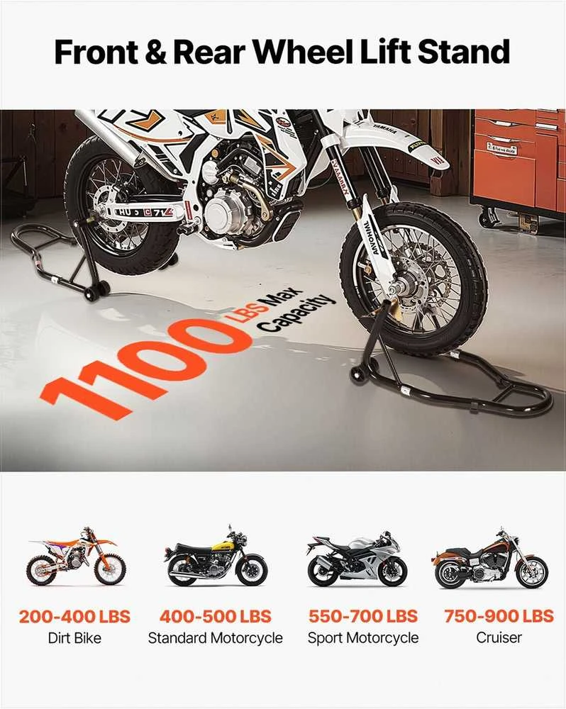 VEVOR Motociklų stovas priekinis ir galinis kėlimui