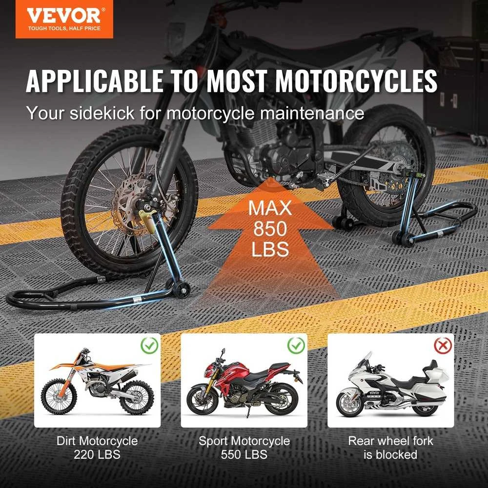 VEVOR Motociklo stovų rinkinys priekinei ir galinei dalims