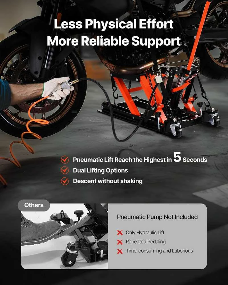Motociklų keltuvas remontui, hidraulinis motociklų domkratas, sunkiasvoris motociklų stovas, motociklų priežiūros platforma, keturračių keltuvas garažui