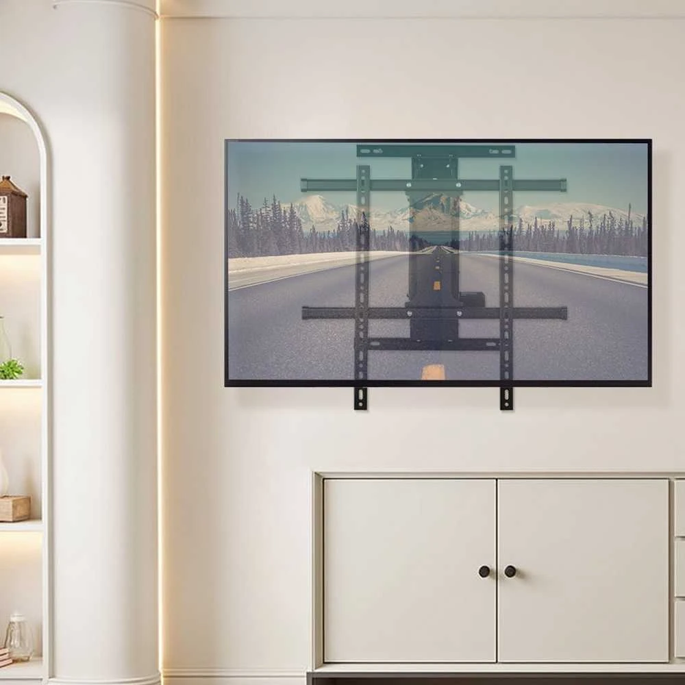 Motorizuotas TV sieninis laikiklis, elektrinis židinio TV sieninis laikiklis, 32-65 colių TV laikiklis, juodas elektrinis pakeliamas TV laikiklis, nuotolinio valdymo TV laikiklis