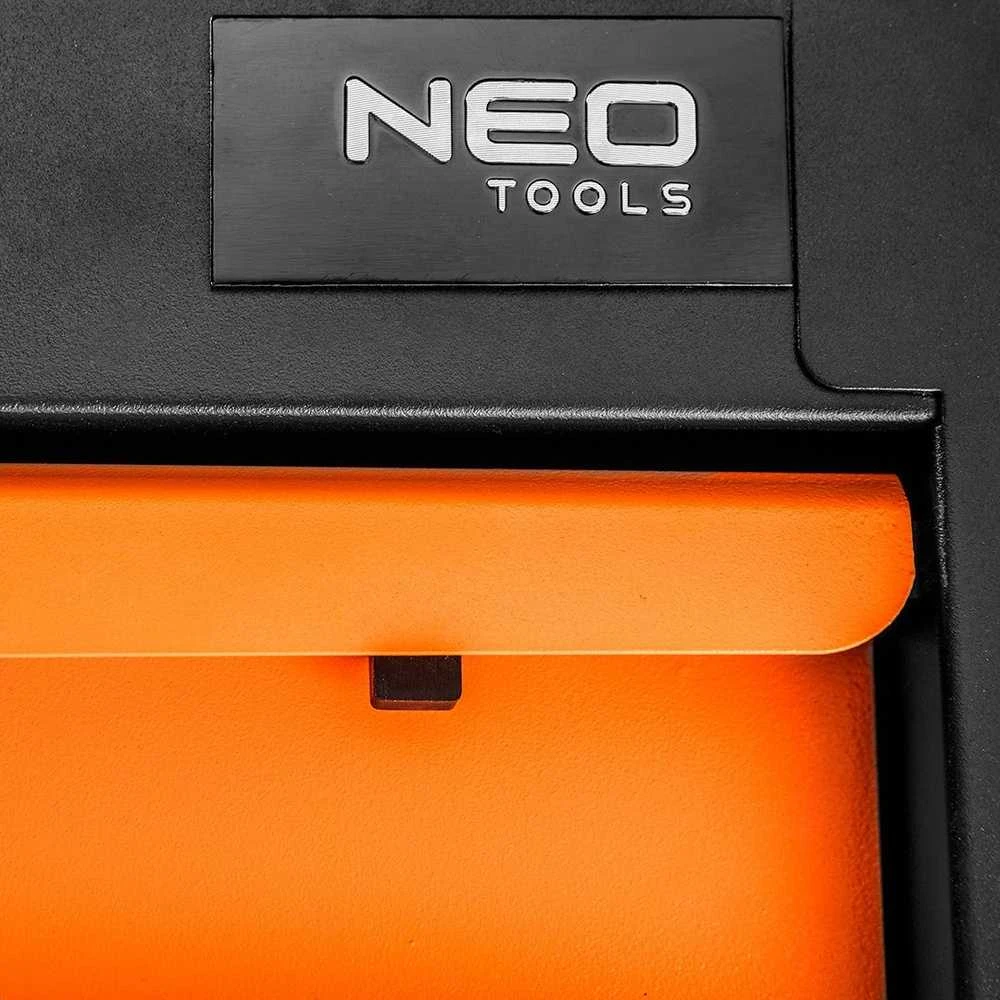 Neo Įrankių vežimėlis su 149 įrankiais mechaniniam darbui, dirbtuvių įrankių spintelė, 6 stalčių įrankių vežimėlio rinkinys, mechaniko įrankių vežimėlis