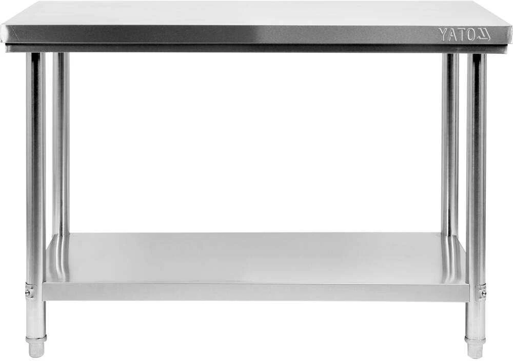Toya Sa Poland Nerūdijančio plieno centrinis stalas, su lentyna, 1200x700x850 mm, sulankstomas stalas