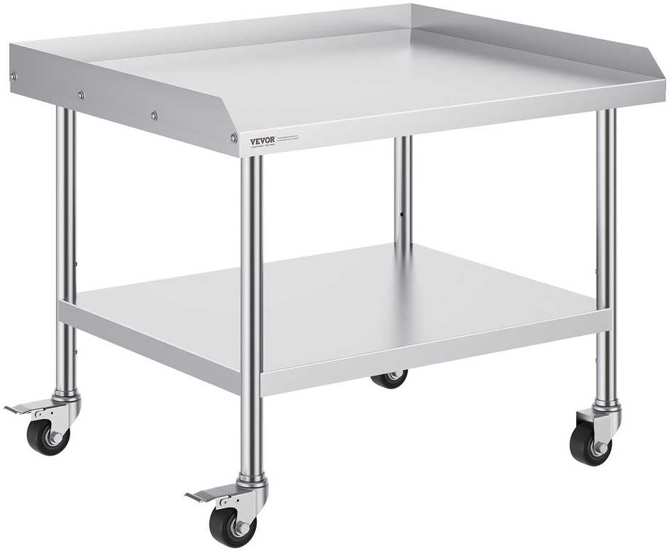 Nerūdijančio plieno darbo stalas 76.2 x 91.4 cm su ratukais, komercinis maisto ruošimo stalas, virtuvės stalas, restoranų įrangai