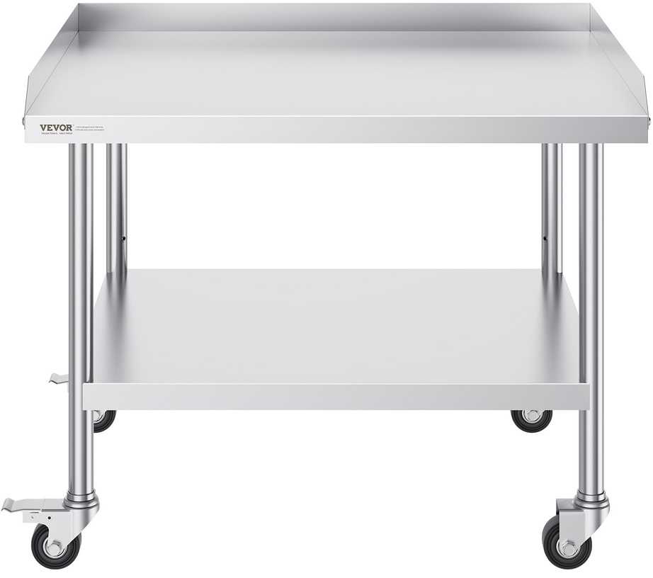 Nerūdijančio plieno darbo stalas 76.2 x 91.4 cm su ratukais, komercinis maisto ruošimo stalas, virtuvės stalas, restoranų įrangai