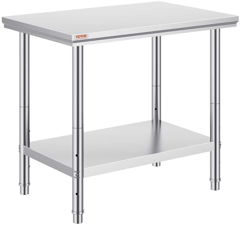 VEVOR Nerūdijančio plieno darbastalis 60x90x80 cm