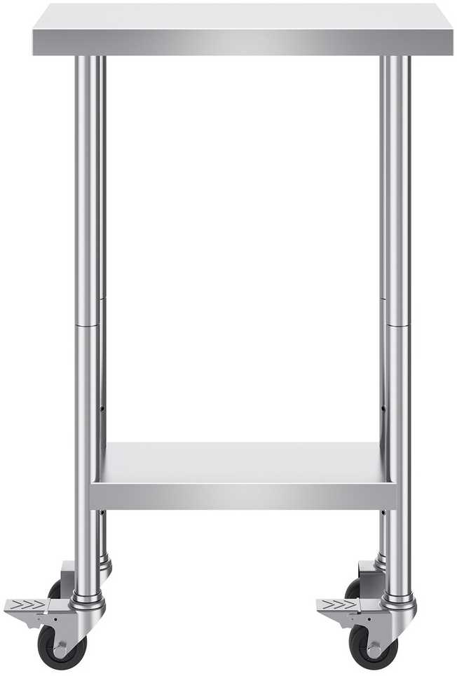 VEVOR Nerūdijančio plieno darbinis stalas 61x30cm su ratukais