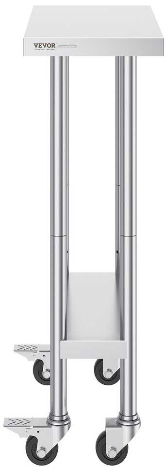 VEVOR Nerūdijančio plieno darbinis stalas 61x30cm su ratukais