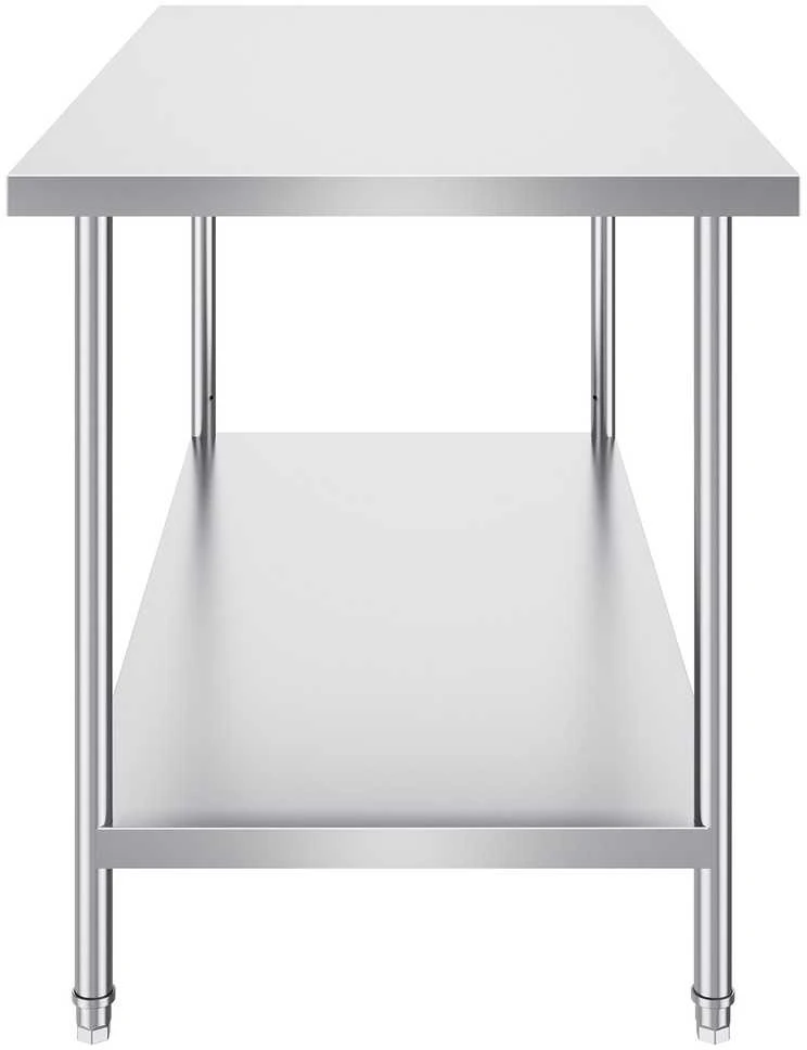 Nerūdijančio plieno darbo stalas maisto ruošimui 762x1524x864 mm, komercinis stalas, virtuvės darbastalis, maisto gamybos stalas, restorano stalas