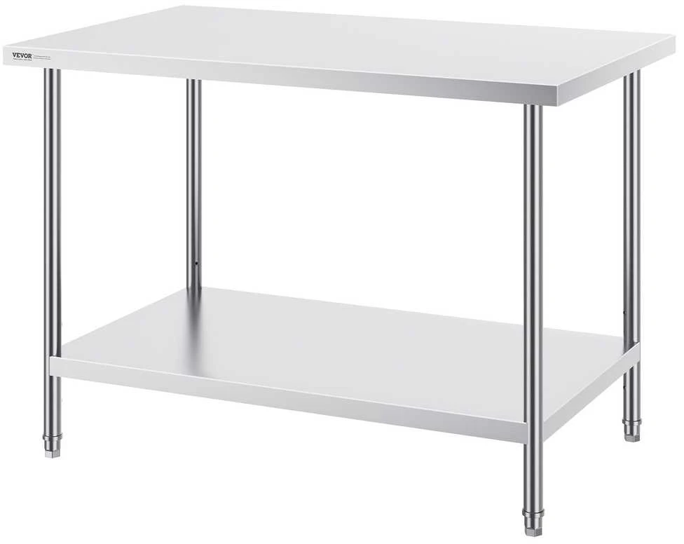 VEVOR Nerūdijančio plieno darbastalio stalas 76x121 cm