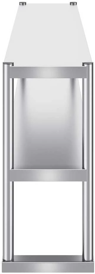 Nerūdijančio plieno dviejų aukštų lentyna virš stalviršio, reguliuojamas virtuvės organizatorius 305 x 1524 mm, dviejų pakopų prieskonių lentynėlė, darbastalio lentyna