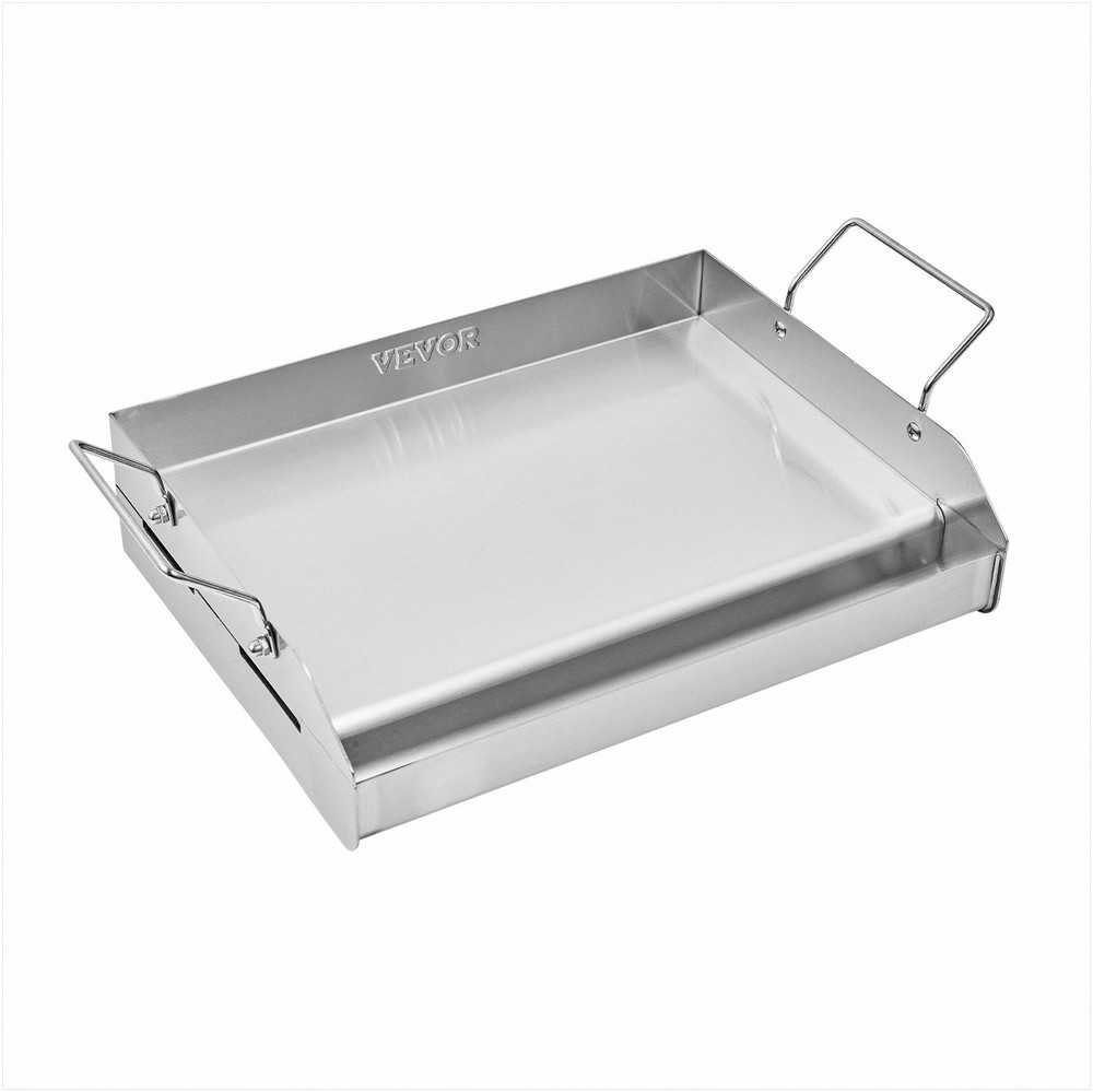 Nerūdijančio plieno kepimo plokštė, universali plokščia keptuvė kepsninėms ir Teppanyaki, nešiojamas kepimo indas su rankena, dujinės kepsninės priedas kempingui, lauko kepsnių padėklas