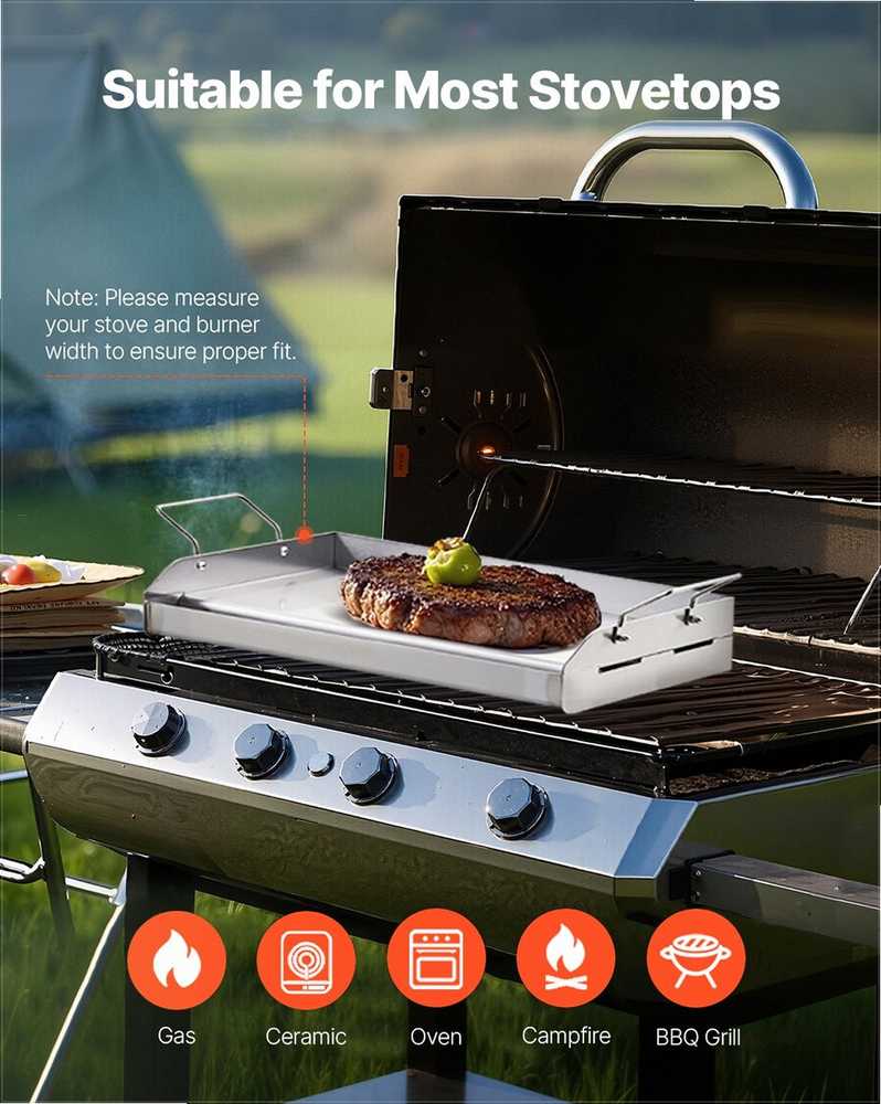 Nerūdijančio plieno kepimo plokštė, universali plokščia keptuvė kepsninėms ir Teppanyaki, nešiojamas kepimo indas su rankena, dujinės kepsninės priedas kempingui, lauko kepsnių padėklas