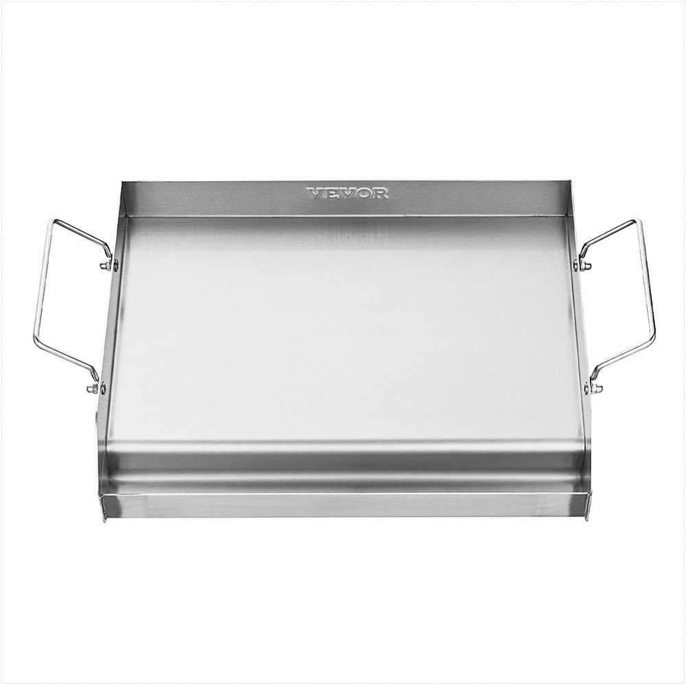 Nerūdijančio plieno kepimo plokštė, universali plokščia keptuvė kepsninėms ir Teppanyaki, nešiojamas kepimo indas su rankena, dujinės kepsninės priedas kempingui, lauko kepsnių padėklas