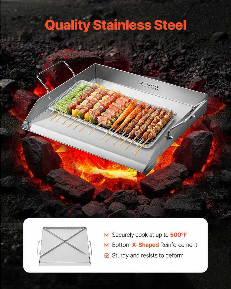 Nerūdijančio Plieno Keptuvė, Universali Plokščia Viršutinė Plokštė Dujinei Kepsninei, Šašlykinei, Teppanyaki, Nešiojamiems Indams, Stovyklavimo Keptuvei, Lauko Maisto Gaminimui