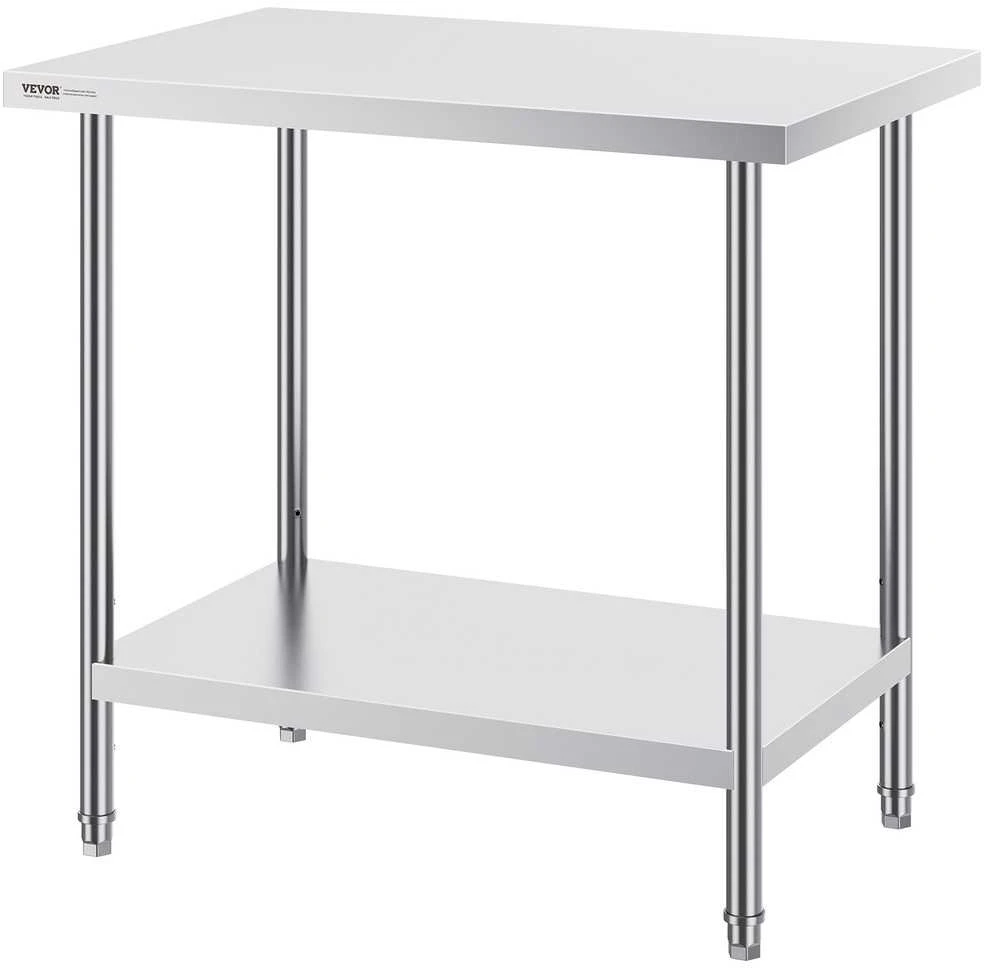 Nerūdijančio plieno maisto gamybos stalas 610x914x864 mm, komercinis, metalinis, virtuvės, restorano
