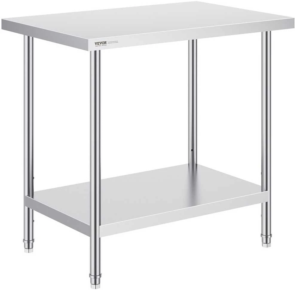 Nerūdijančio plieno maisto gamybos stalas 610x914x864 mm, komercinis, metalinis, virtuvės, restorano