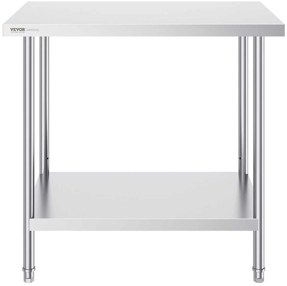 Nerūdijančio plieno maisto gamybos stalas 610x914x864 mm, komercinis, metalinis, virtuvės, restorano