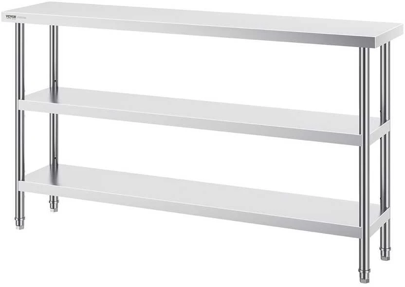 Nerūdijančio plieno maisto ruošimo stalas 356x1524x864mm, komercinis, virtuvės, metalinis, 14x60 colių, darbastalis, gamybos stalas