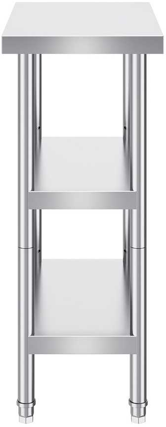 Nerūdijančio plieno maisto ruošimo stalas, 3 aukštų, reguliuojama lentyna, 356 x 610 x 864 mm, komercinei virtuvei, darbo stalas, virtuvės stalas