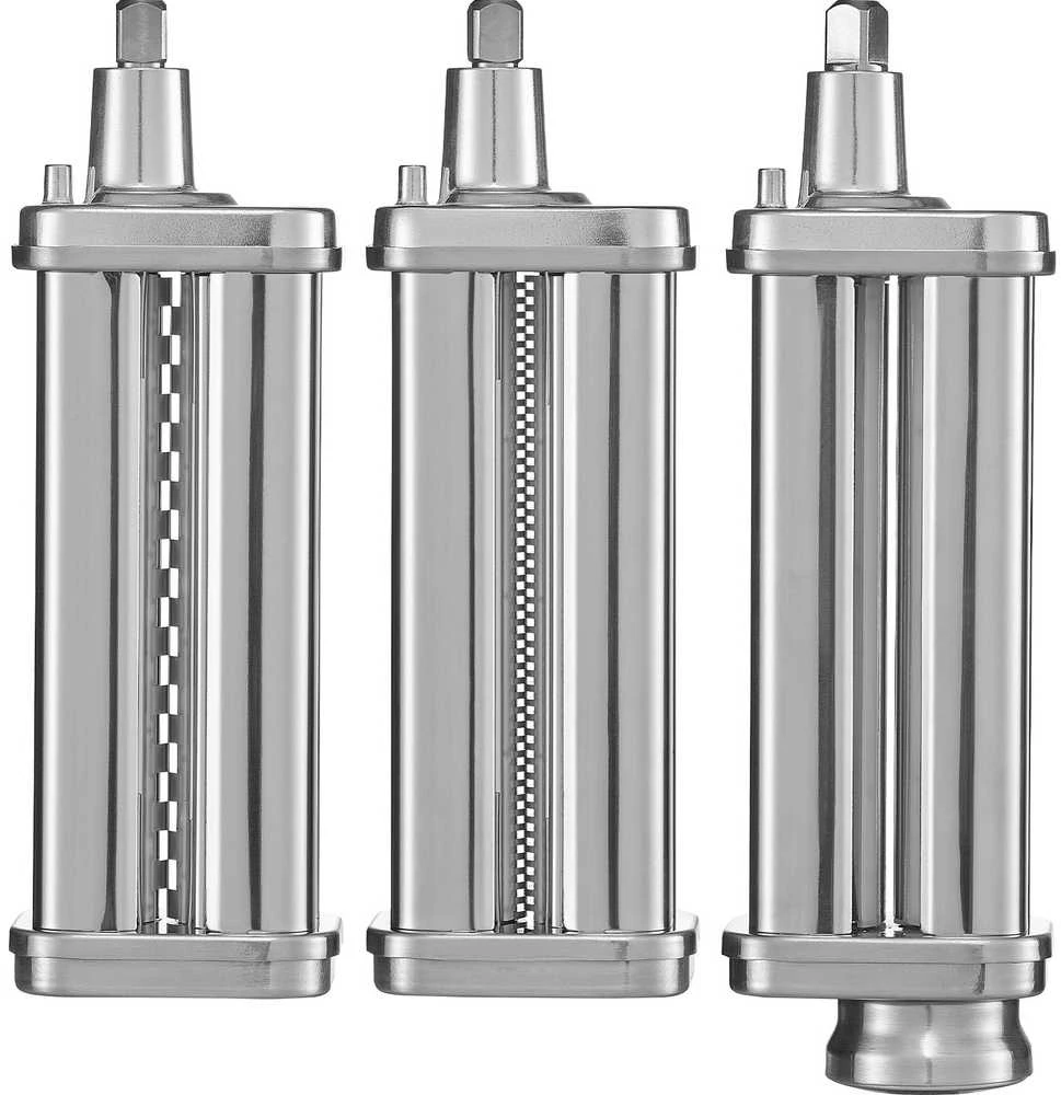 Nerūdijančio plieno makaronų gaminimo priedas KitchenAid, tešlos volelis, pjaustyklė, spagečių ir fettuccine gamintojas, reguliuojamo storio, naminių makaronų mašina