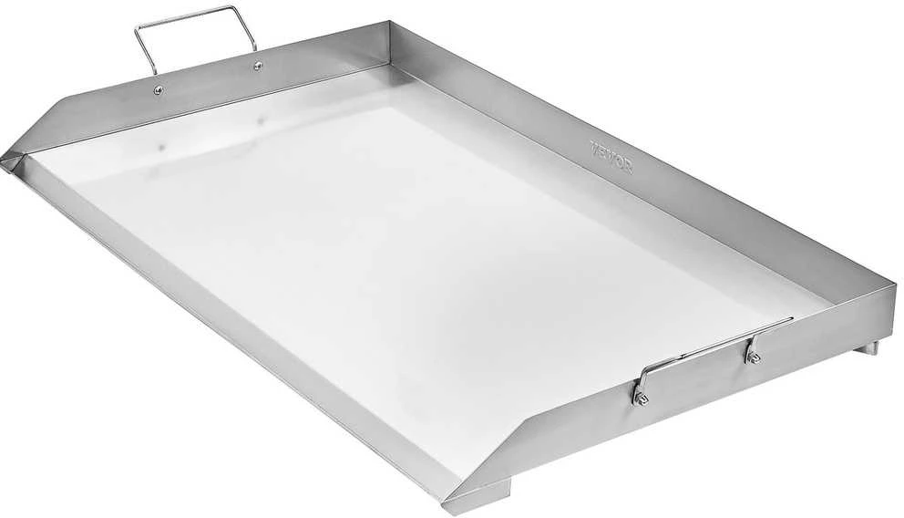 Nerūdijančio plieno plokščia kepimo plokštė, universali BBQ grilio keptuvė, 910x525mm kepimo indas, sunki kepimo plokštė dujinėms ir elektrinėms viryklėms
