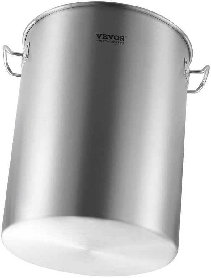 Nerūdijančio plieno puodas, 36 litrų didelės talpos, su krepšiu ir dangčiu, sunkus puodas virimui, garinimui, kepimui, komercinės klasės padažo puodas