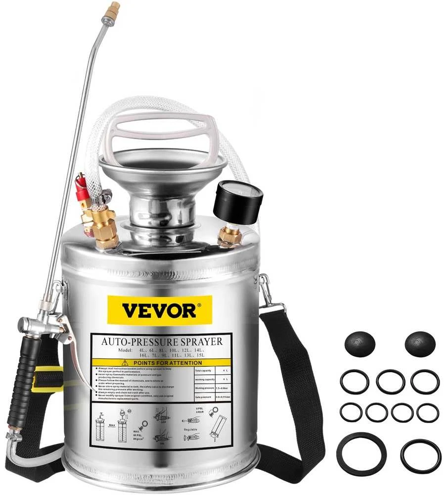 VEVOR 4 l nerūdijančio plieno purkštuvas sodo priežiūrai
